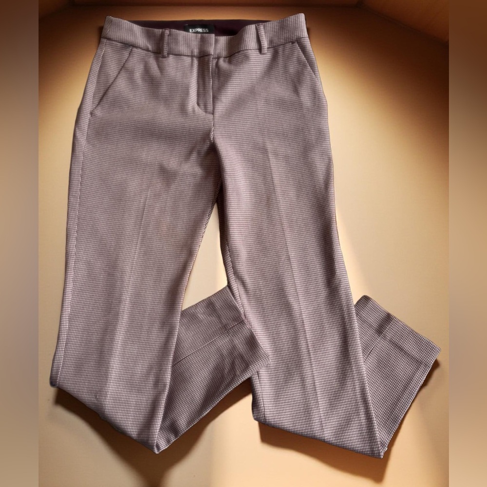 Express Dress Slacks pants Red & White Columnist Skinny Stretch Size 4R Woman's